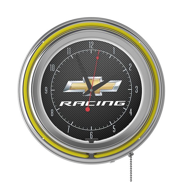 Chevrolet Chevy Racing Retro Neon Wall Clock Trademark Games