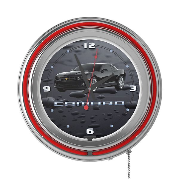 Camaro Black Retro Neon Wall Clock Trademark Games