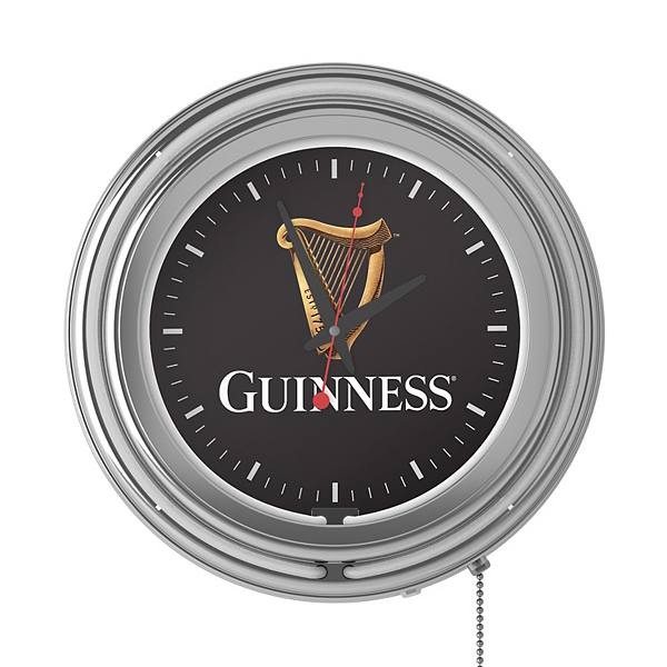 Guinness Harp Retro Neon Wall Clock Trademark Games