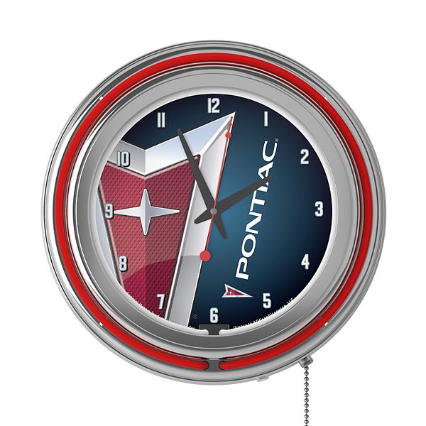 Pontiac Logo Retro Neon Wall Clock Trademark Games