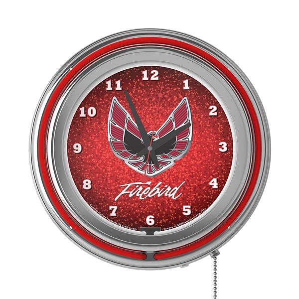 Pontiac Firebird Red Retro Neon Wall Clock Trademark Games