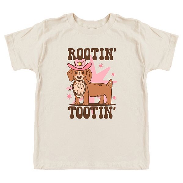 Футболка для малышей Rootin' Tootin' Dog из 100% хлопка с коротким рукавом The Juniper Shop