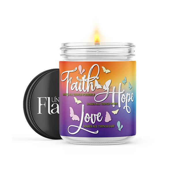 Faith Hope Love - 22-oz Candle Jar - Mahogany Teakwood Uncommon Flame