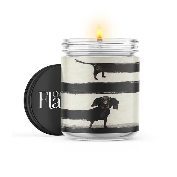 Dachshund Stripes - 22-oz Candle Jar - Eucalyptus Uncommon Flame