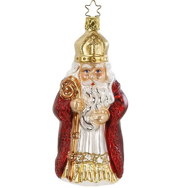 Inge Glas St. Nikolaus German Blown Glass Christmas Tree Ornament Free Box Inge Glas