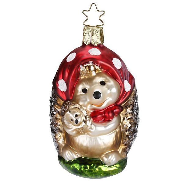 Inge Glas Mama Hedge Hedgehog German Glass Christmas Tree Ornament Free Box Inge Glas