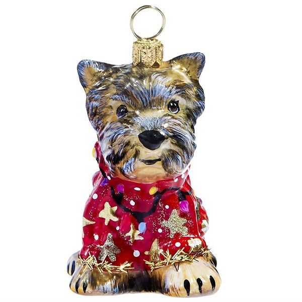 Joy To The World Yorkie In Ugly Christmas Sweater Dog Polish Tree Ornament Yorkshire Terrier Pet Joy to the World Collectibles