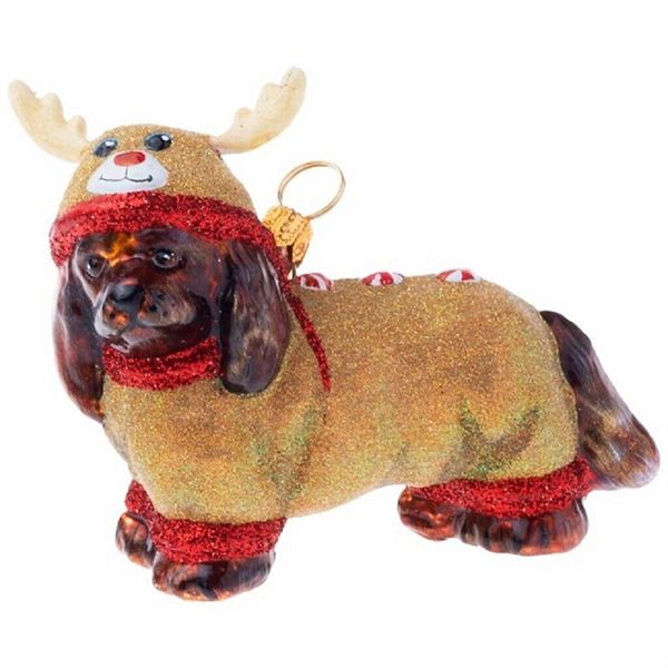 Joy To The World Ruby Cavalier King Charles In Reindeer Pajamas Polish Ornament Joy to the World Collectibles