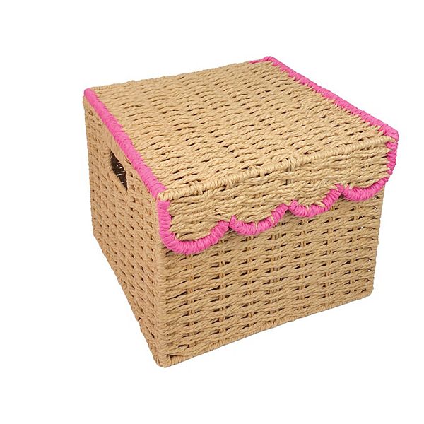 Belle Maison Large Scalloped Lid Paper Weave Storage Box Belle Maison