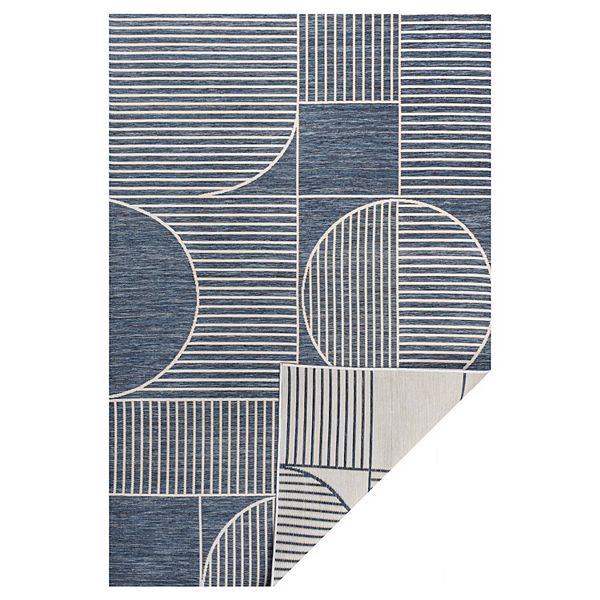 Arielle Mid-century Modern Geometric Lines Reversible Machine-washable Indoor/outdoor Area Rug Jonathan Y Designs