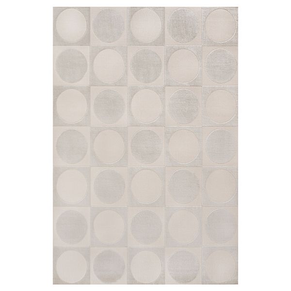 Helena Modern Geometric Circles In Squares High-low Area Rug Jonathan Y Designs