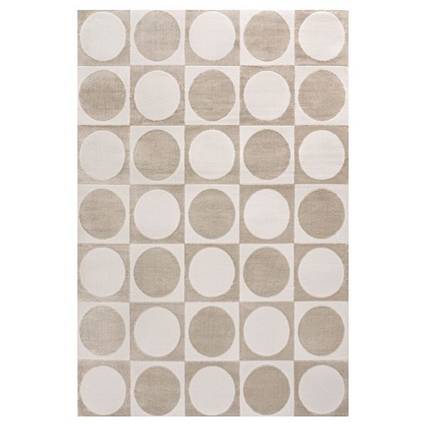 Helena Modern Geometric Circles In Squares High-low Area Rug Jonathan Y Designs