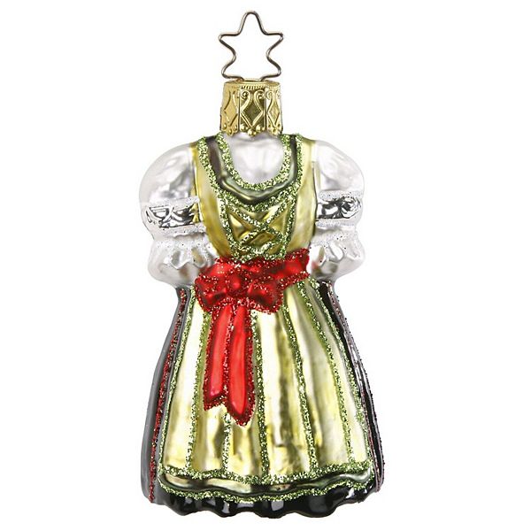 Стеклянная рождественская игрушка Dirndl, 9 см, в подарочной коробке Inge Glas