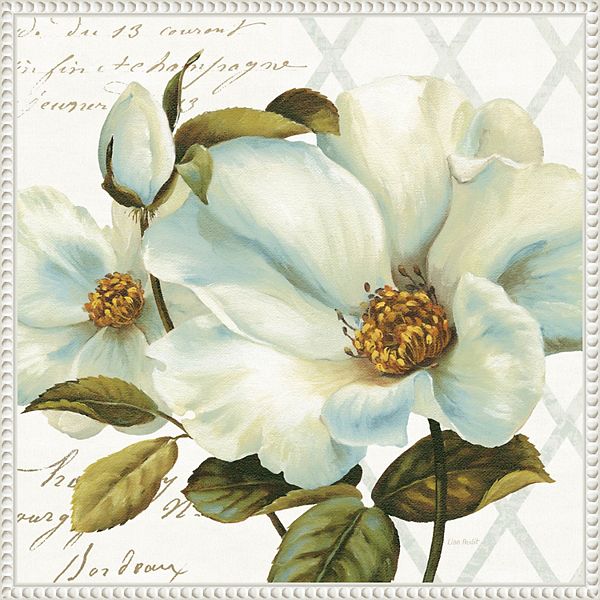 Amanti Art White Floral Bliss II Framed Canvas Wall Art Amanti Art