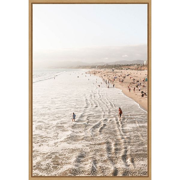 Amanti Art Santa Monica Beach Framed Canvas Wall Art Amanti Art