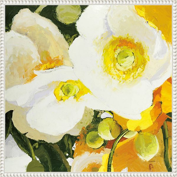 Amanti Art White Anemones Up Close Framed Canvas Wall Art Amanti Art