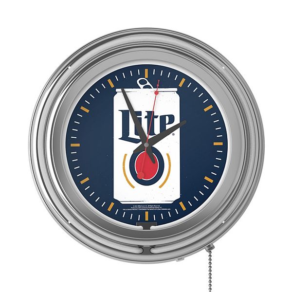 Trademark Games Miller Lite Minimalist Can Retro Neon Wall Clock Trademark Games