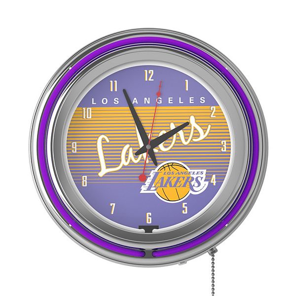 Trademark Games Los Angeles Lakers Hardwood Classics Retro Neon Wall Clock Trademark Games