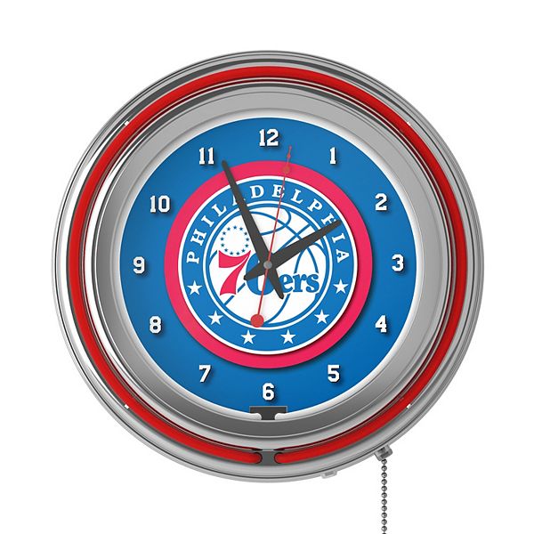 Trademark Games Philadelphia 76ers Logo Retro Neon Wall Clock Trademark Games