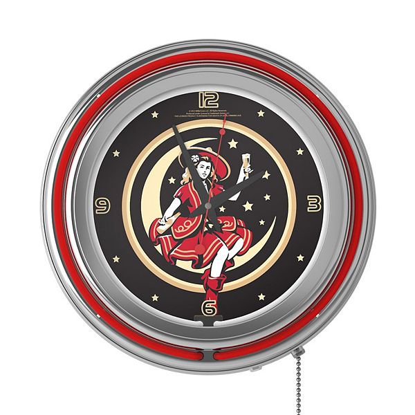 Trademark Games Miller High Life Girl in the Moon Retro Neon Wall Clock Trademark Games