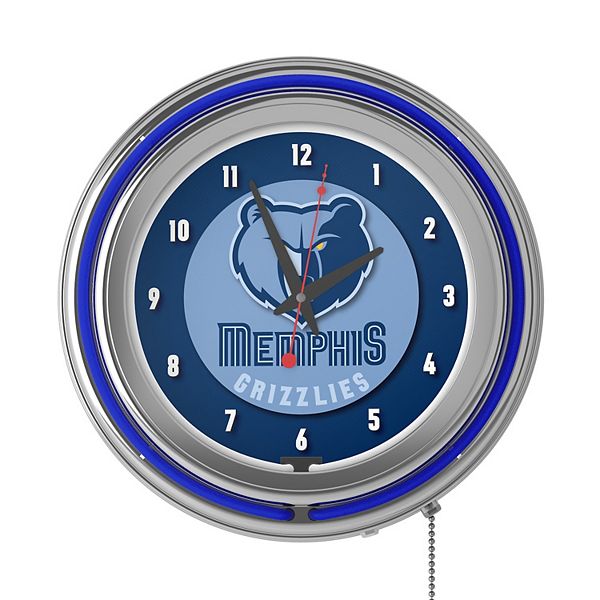 Trademark Games Memphis Grizzlies Logo Retro Neon Wall Clock Trademark Games