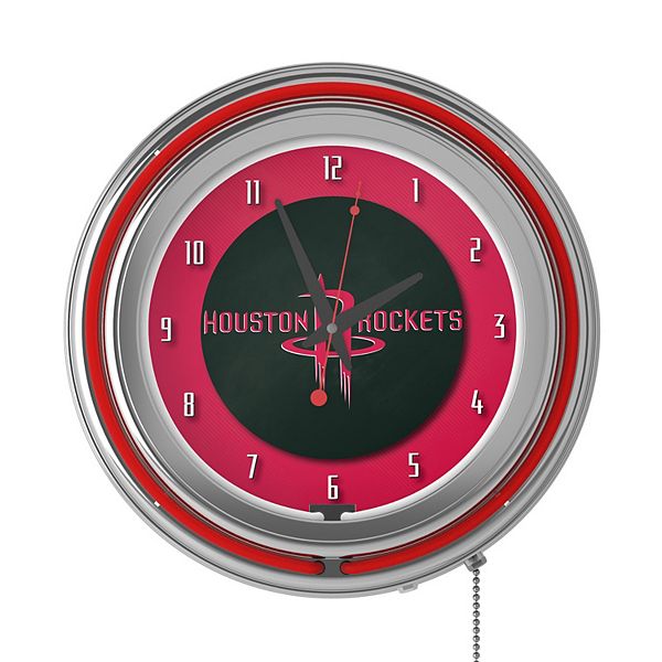 Trademark Games Houston Rockets Logo Retro Neon Wall Clock Trademark Games