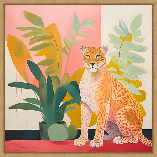 Amanti Art Pet Cheetah I by Walker Noble Framed Canvas Wall Art Amanti Art