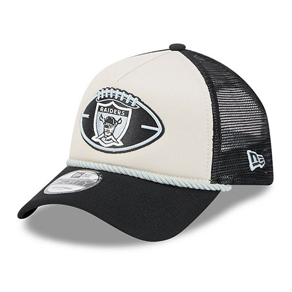 Кепка New Era Лас-Вегас Рейдерс 2024 Sideline Historic 9FORTY A-Frame Trucker Регулируемая New Era