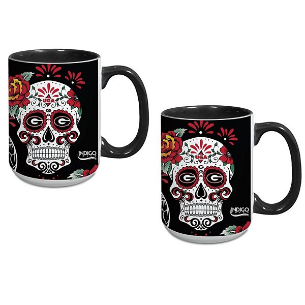 Georgia Bulldogs Two-Pack Dia De Los Muertos Mug Set Indigo Falls