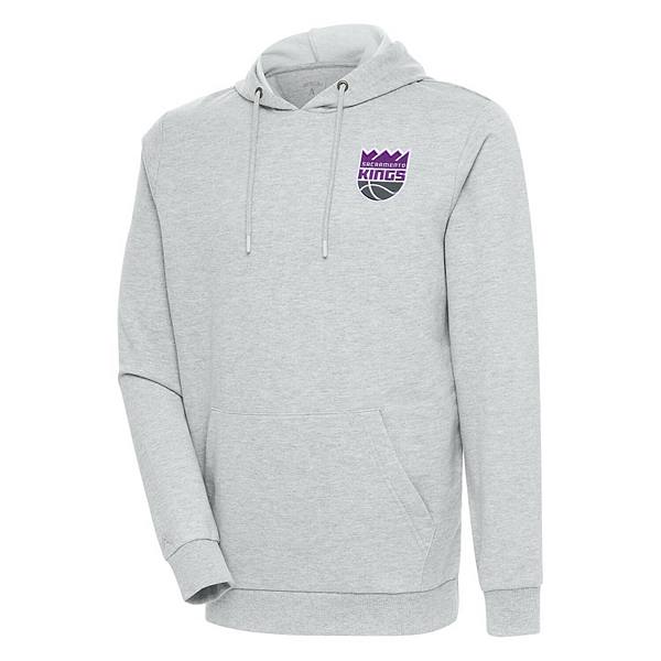 Мужская Футболка Antigua Heather Gray Sacramento Kings Action Pullover Hoodie Antigua