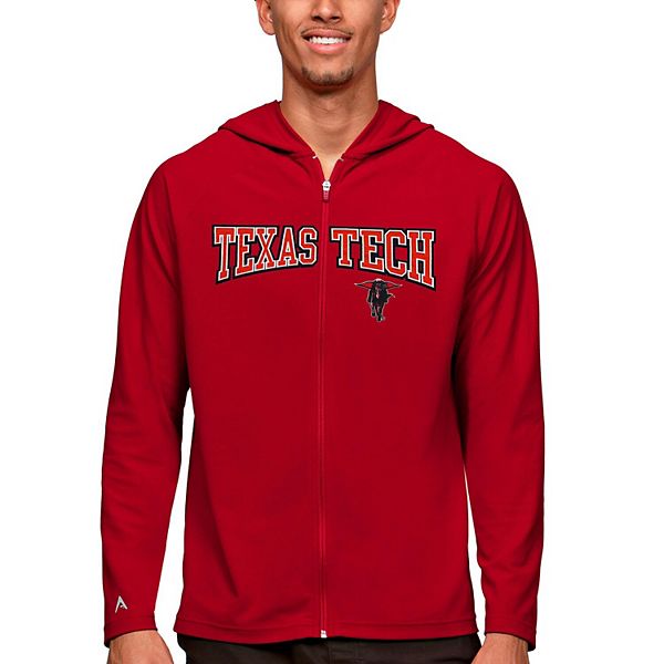 Мужская Повседневная куртка Antigua Red Texas Tech Red Raiders Wordmark Legacy Full-Zip Hoodie Antigua