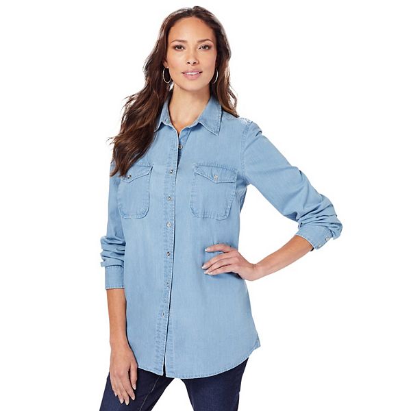 Женская Блузка Roaman's Olivia Denim Big Shirt Roaman's