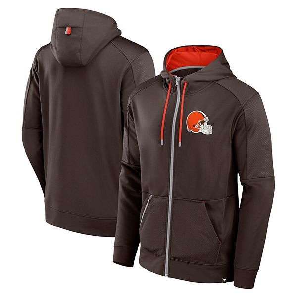 Средневесовая худи на молнии с капюшоном Fanatics Cleveland Browns Defender Fanatics Brands - White Label