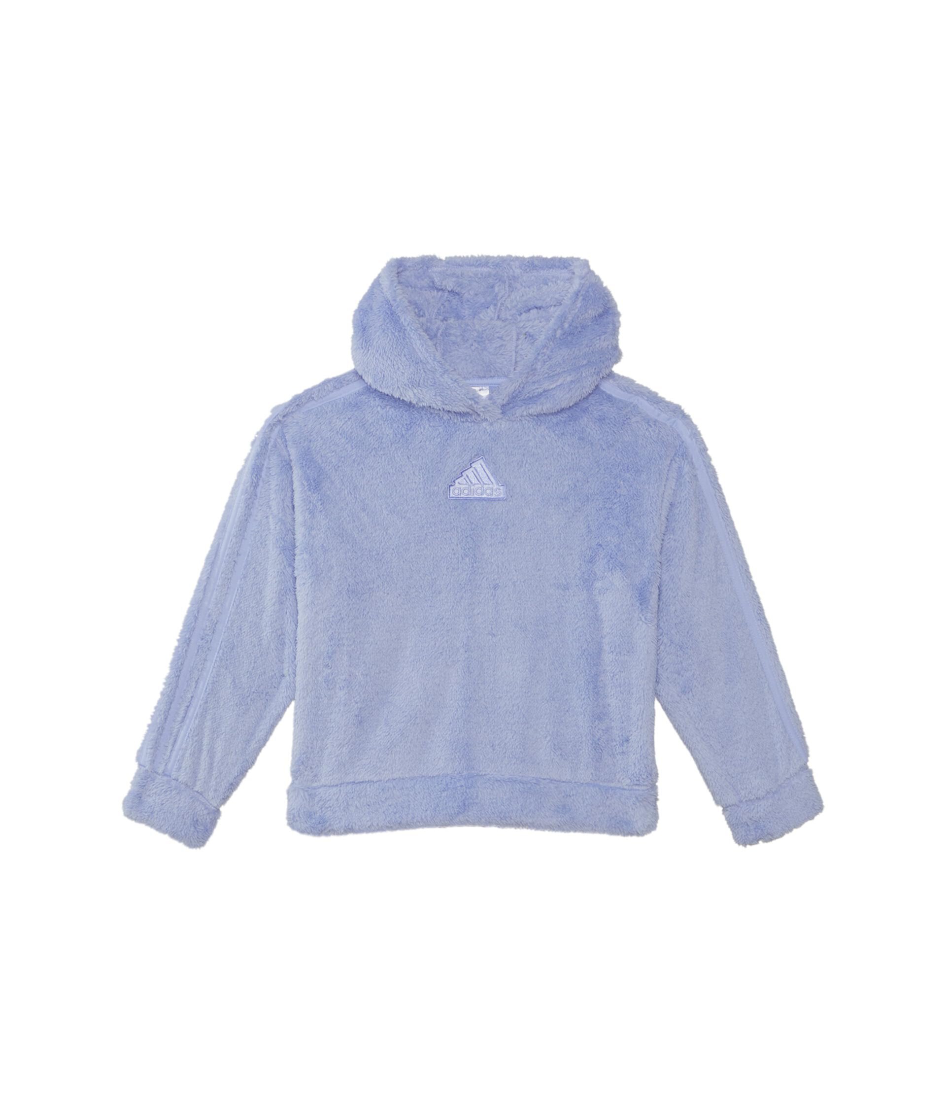 Cozy Furry Sherpa Hooded Pullover (Big Kid) Adidas