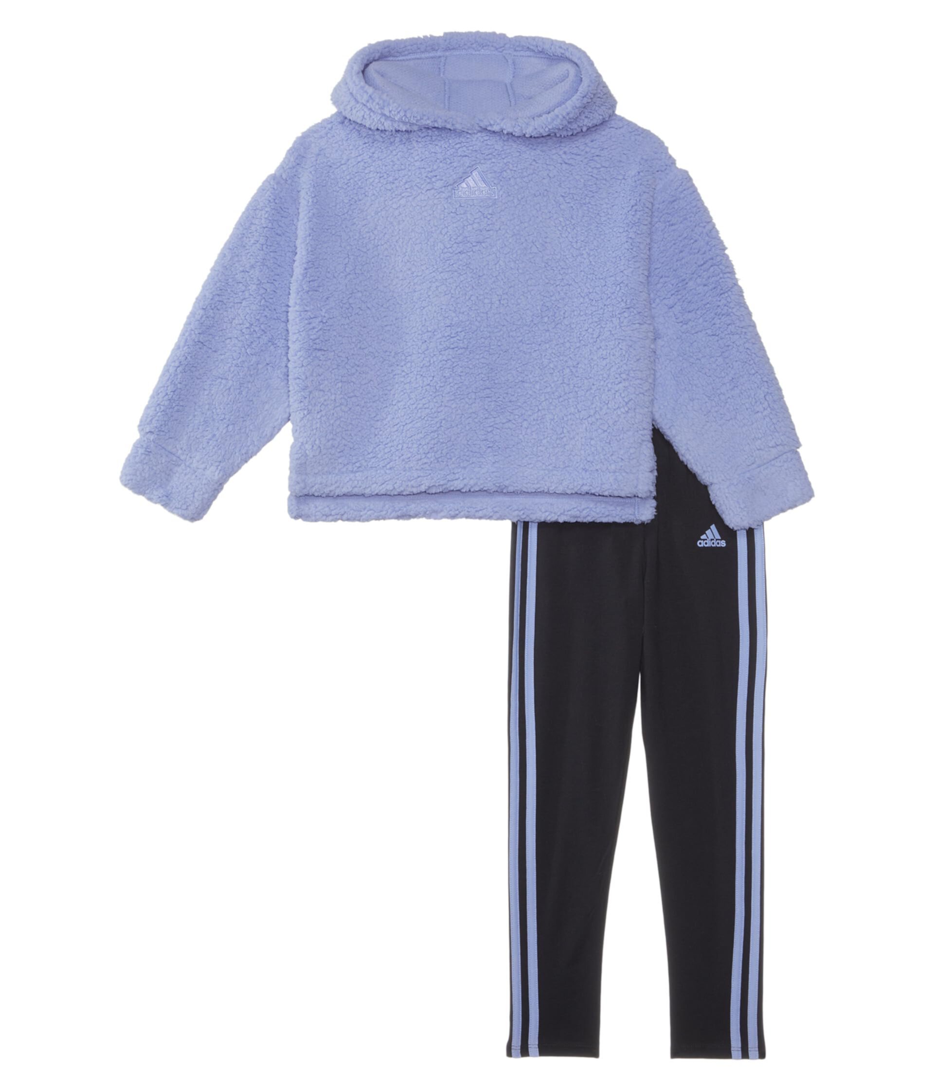 Детские комплекты одежды Adidas Long Sleeves Hooded Sherpa Legging Set Adidas