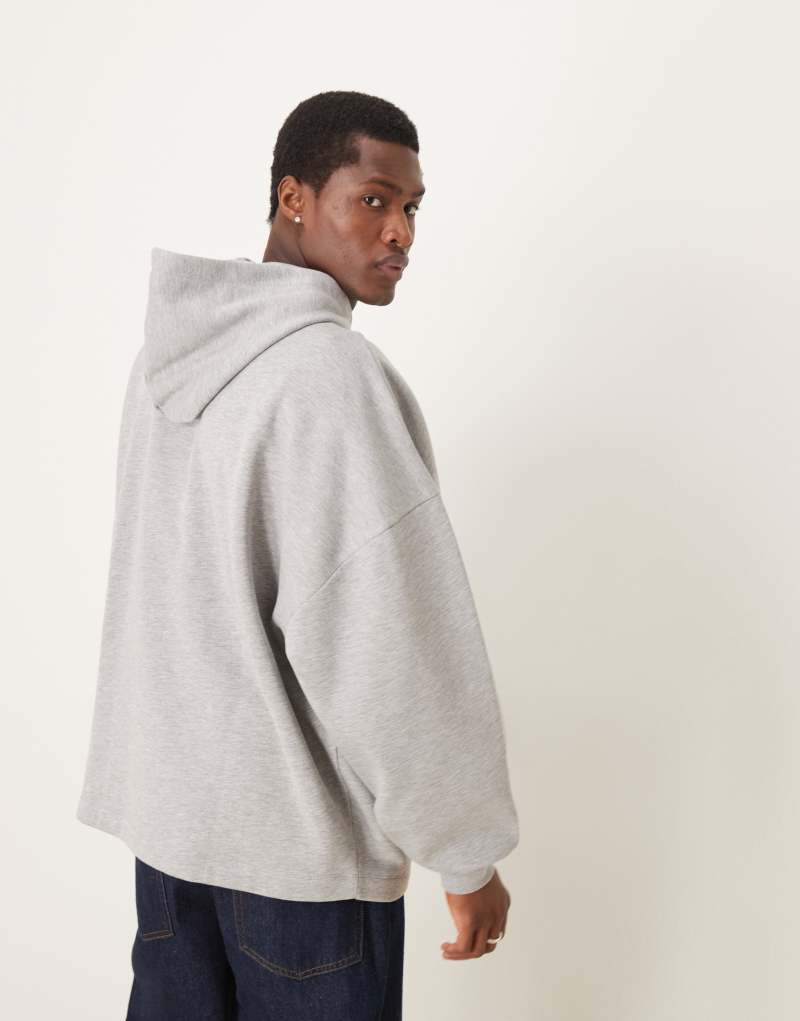 ASOS DESIGN extreme oversized hoodie with fixed hem in gray heather ASOS DESIGN