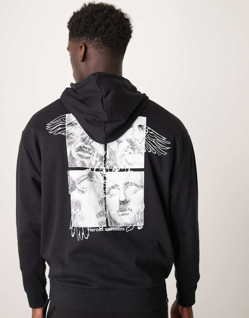 ASOS DESIGN oversized hoodie with photographic back print in black ASOS DESIGN