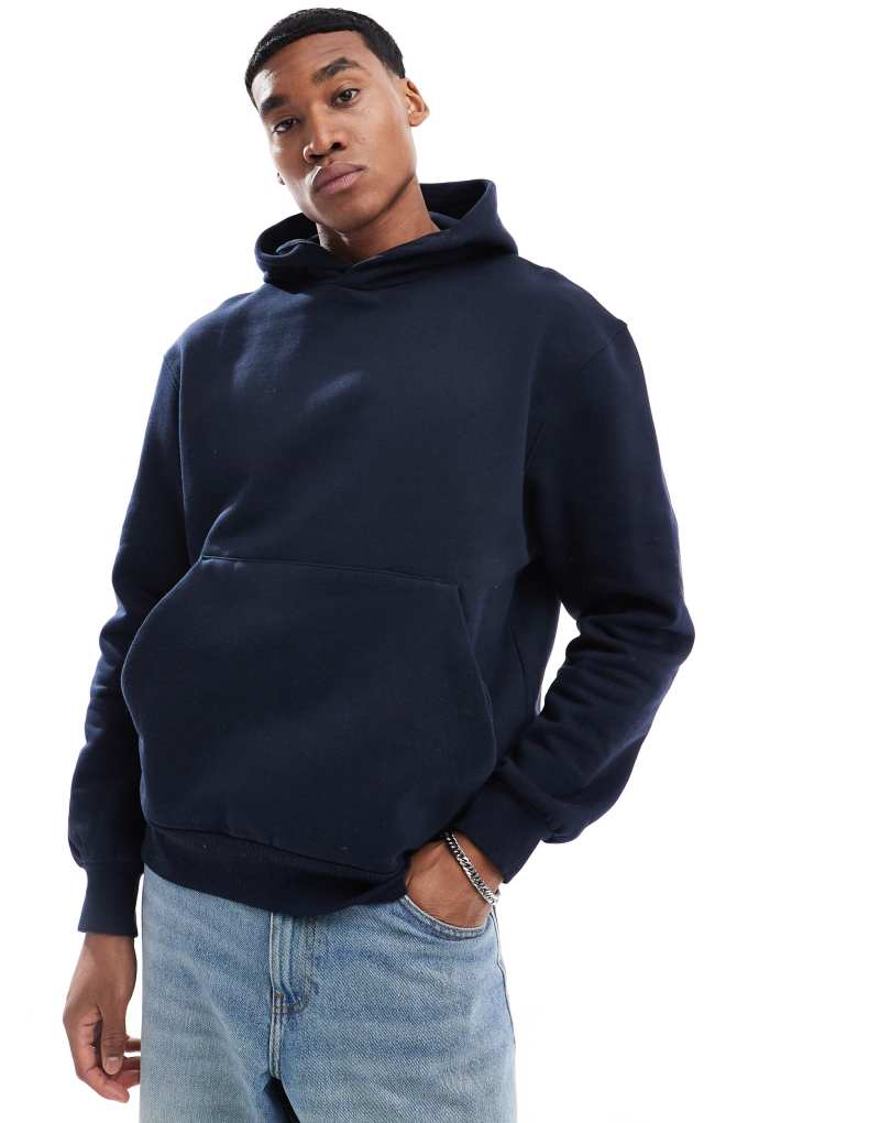 ASOS DESIGN premium heavyweight oversized hoodie 400gsm in navy ASOS DESIGN