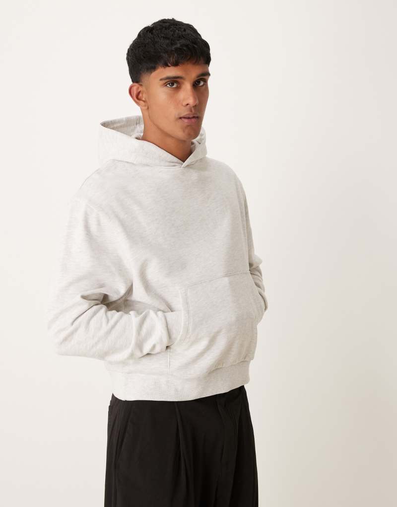 ASOS DESIGN essential boxy oversized hoodie in heather gray ASOS DESIGN