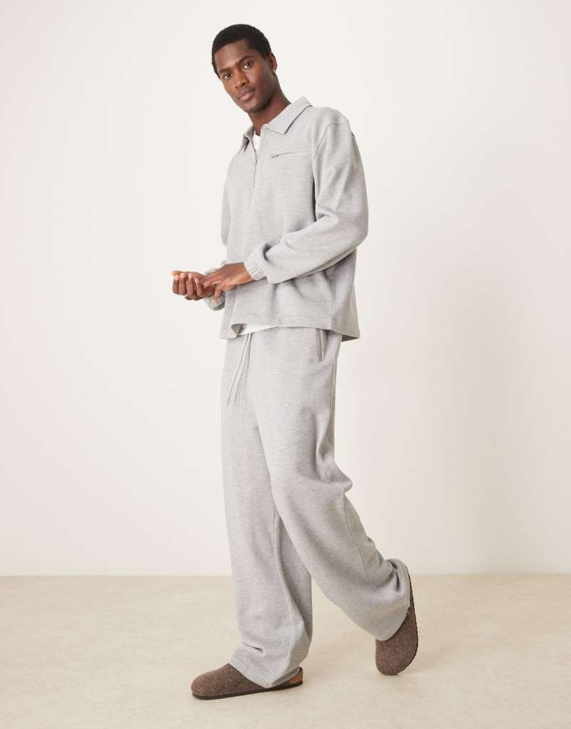 ASOS DESIGN wide leg sweatpants in heather gray ASOS DESIGN