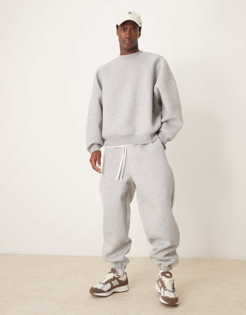 ASOS DESIGN scuba sweatpants with seam detail in gray heather ASOS DESIGN