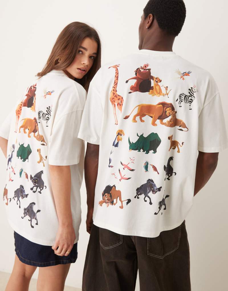 ASOS DESIGN Disney unisex oversized T-shirt with The Lion King prints in stone ASOS DESIGN