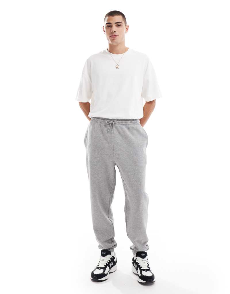 ASOS DESIGN essential tapered sweatpants in heather gray ASOS DESIGN