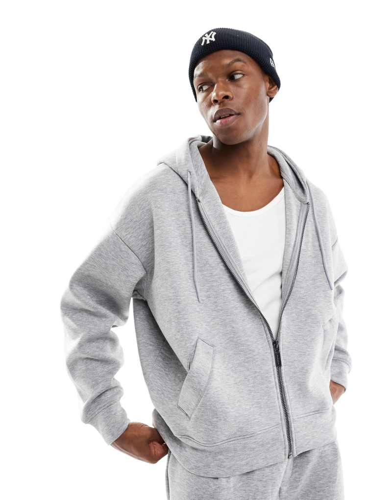 Bershka premium zip up hoodie in gray - part of a set Bershka