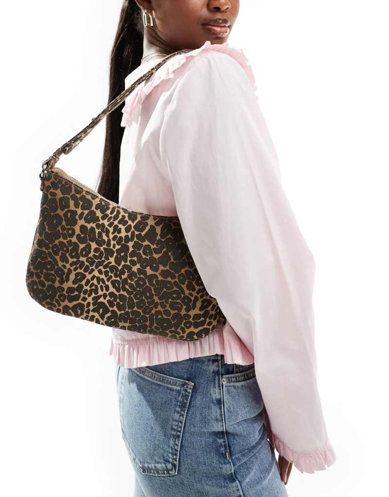 Cotton On aries shoulder bag in leopard canvas COTTON ON