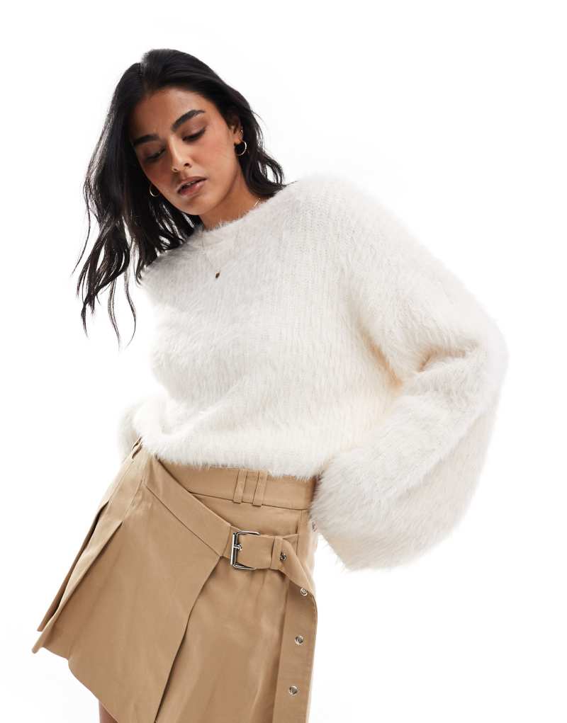 Cotton On crew neck ribbed sweater in ecru COTTON ON