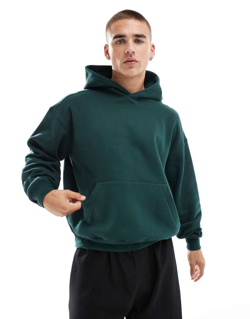 Cotton On box fit pullover hoodie in pine green COTTON ON