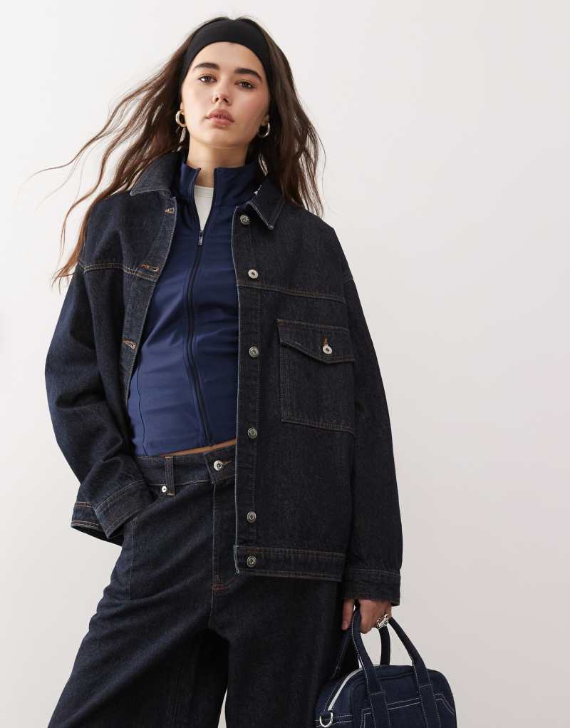 COLLUSION oversized denim shacket in rinse wash Collusion