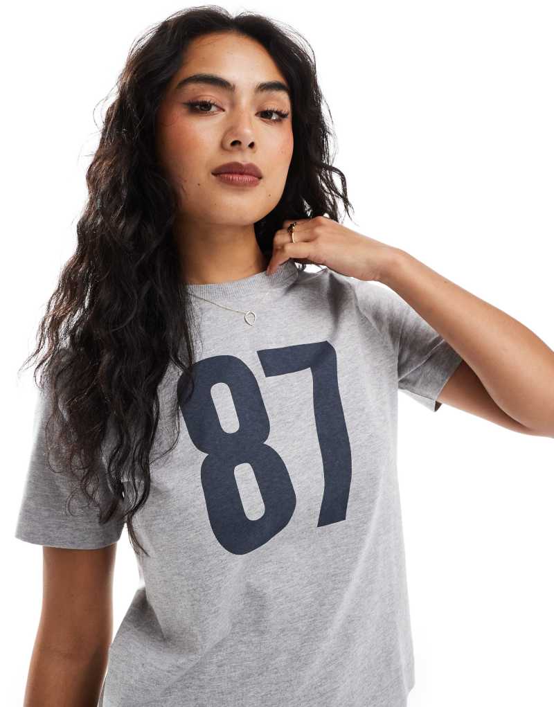 Cotton On classic tee with sporty graphic in gray COTTON ON