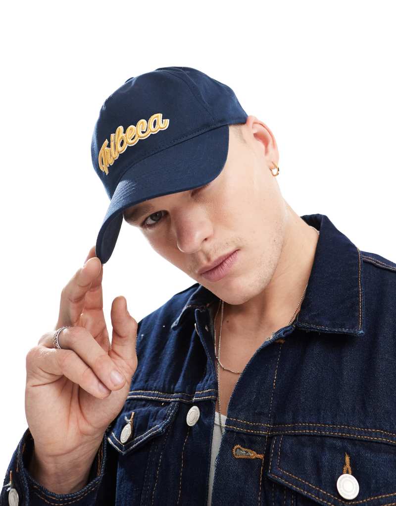 Cotton On cap with Tribeca embroidery in navy COTTON ON